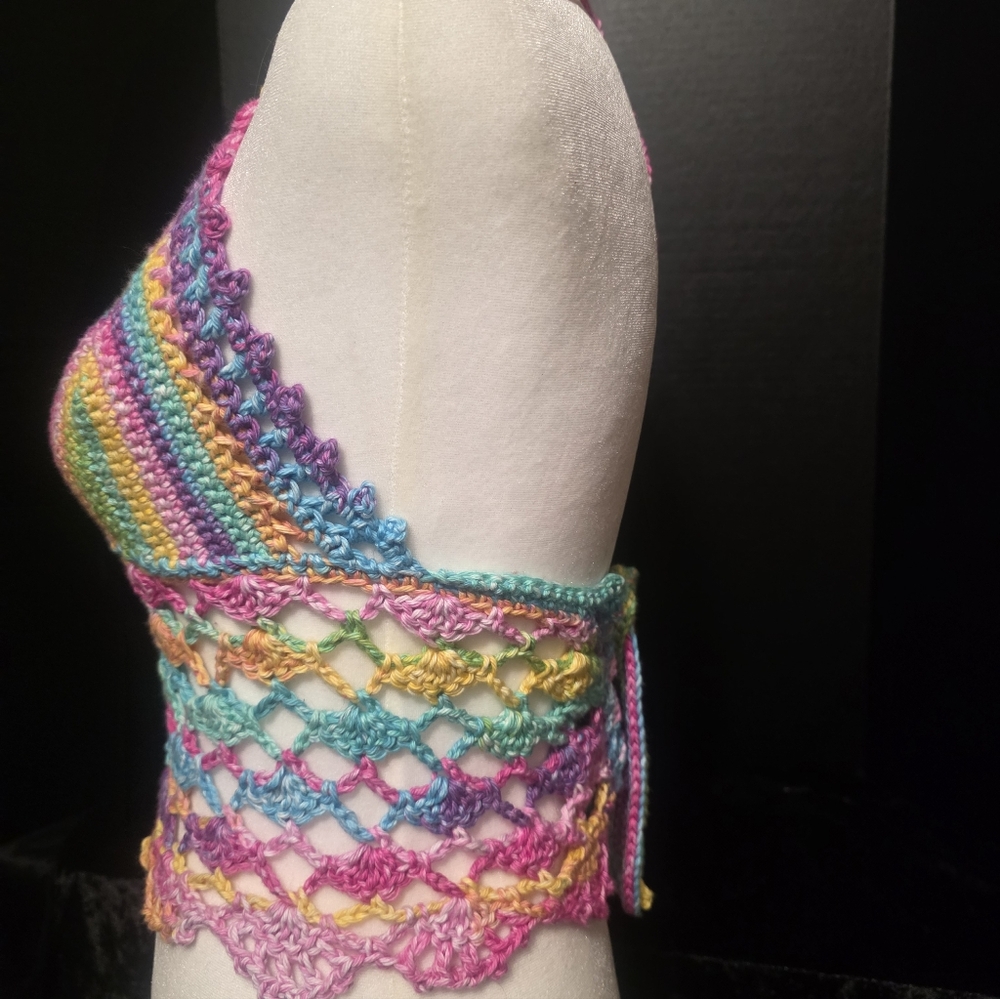 Festival Crocheted Halter Top - Picture 3 of 11